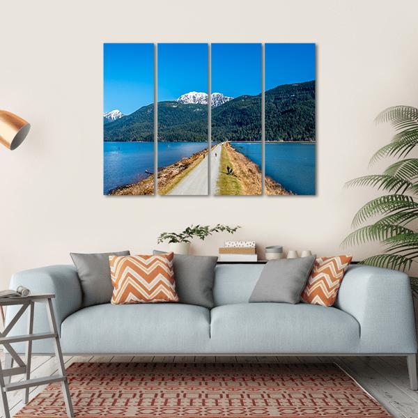 Dyke Separating Pitt Lake Canvas Wall Art-4 Horizontal-Gallery Wrap-34" x 24"-Tiaracle