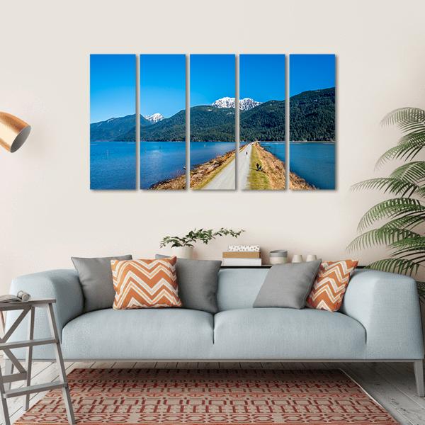 Dyke Separating Pitt Lake Canvas Wall Art-5 Horizontal-Gallery Wrap-22" x 12"-Tiaracle