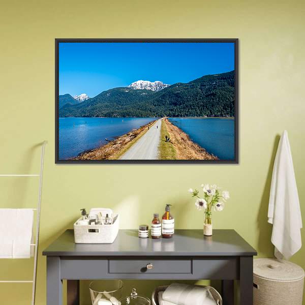 Dyke Separating Pitt Lake Canvas Wall Art-5 Horizontal-Gallery Wrap-22" x 12"-Tiaracle