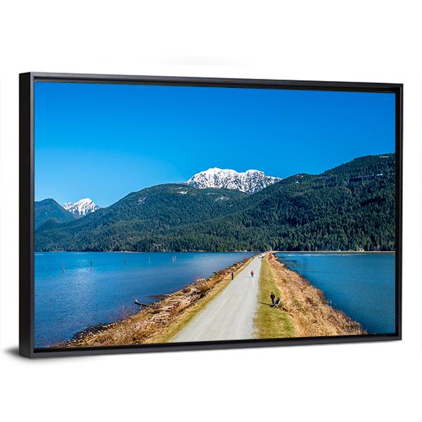 Dyke Separating Pitt Lake Canvas Wall Art-5 Horizontal-Gallery Wrap-22" x 12"-Tiaracle