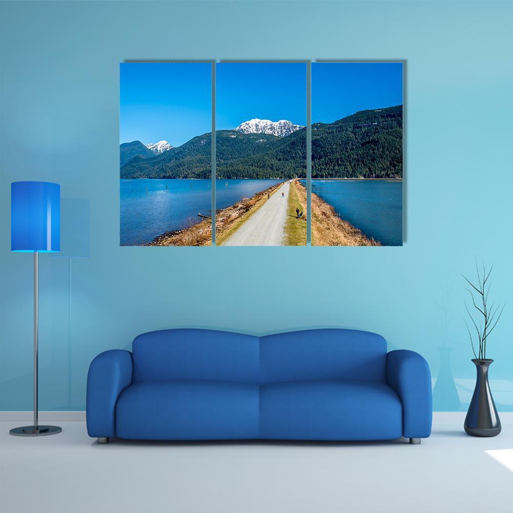 Dyke Separating Pitt Lake Canvas Wall Art-3 Horizontal-Gallery Wrap-37" x 24"-Tiaracle