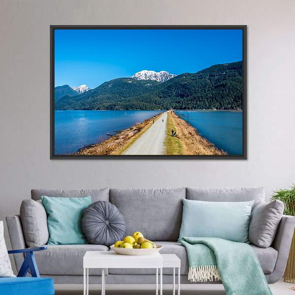 Dyke Separating Pitt Lake Canvas Wall Art-3 Horizontal-Gallery Wrap-25" x 16"-Tiaracle