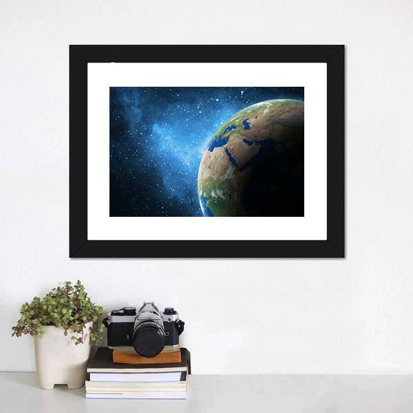 Earth And Galaxy Canvas Wall Art-3 Horizontal-Gallery Wrap-25" x 16"-Tiaracle