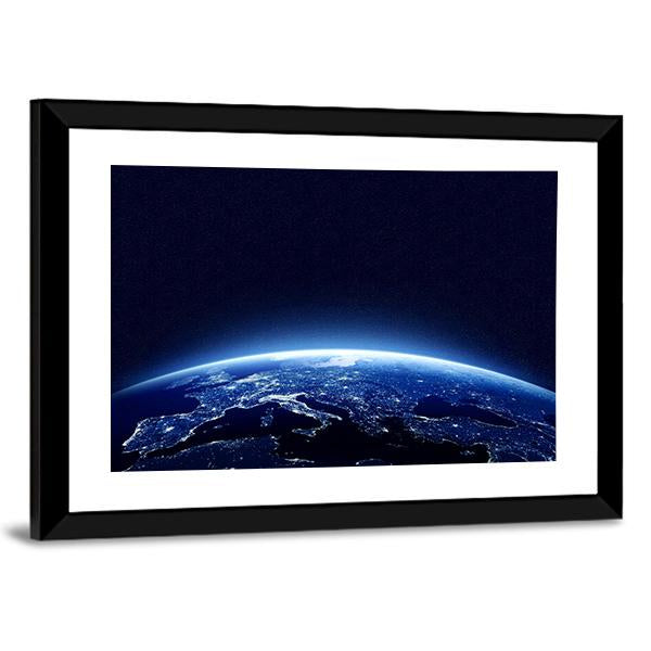 Earth At Night Canvas Wall Art-5 Horizontal-Gallery Wrap-22" x 12"-Tiaracle