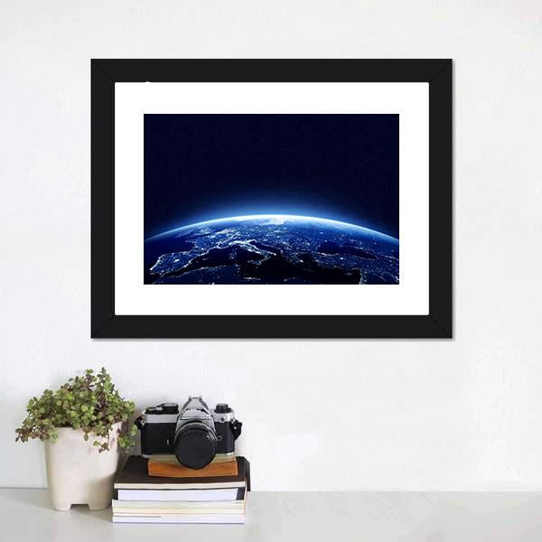 Earth At Night Canvas Wall Art-5 Horizontal-Gallery Wrap-22" x 12"-Tiaracle