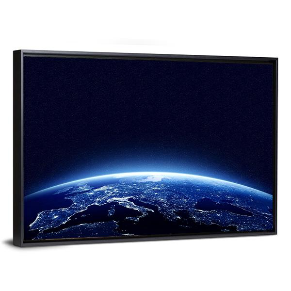 Earth At Night Canvas Wall Art-3 Horizontal-Gallery Wrap-25" x 16"-Tiaracle