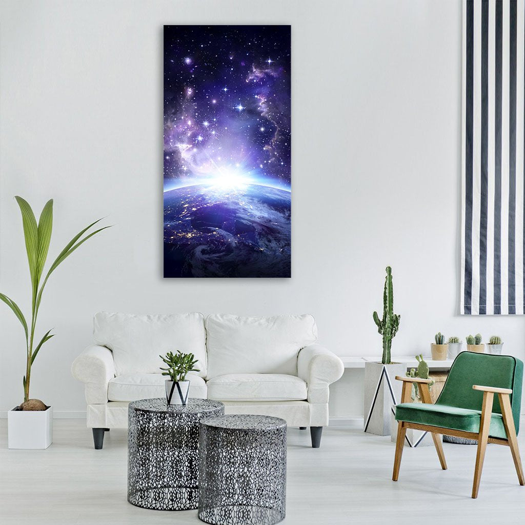 Earth From Milky Way Vertical Canvas Wall Art-1 Vertical-Gallery Wrap-12" x 24"-Tiaracle