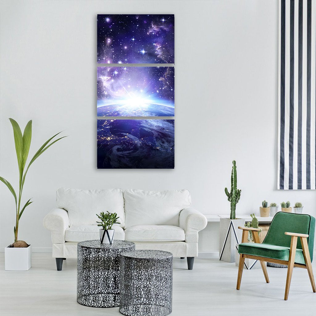 Earth From Milky Way Vertical Canvas Wall Art-1 Vertical-Gallery Wrap-12" x 24"-Tiaracle