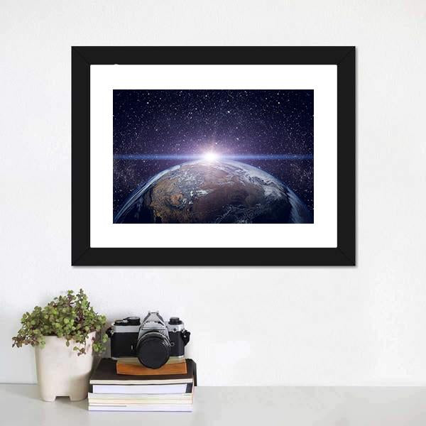 Earth From The Cosmos Vertical Canvas Wall Art-3 Vertical-Gallery Wrap-12" x 25"-Tiaracle
