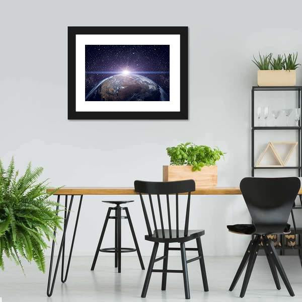 Earth From The Cosmos Vertical Canvas Wall Art-3 Vertical-Gallery Wrap-12" x 25"-Tiaracle