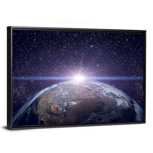 Earth From The Cosmos Vertical Canvas Wall Art-3 Vertical-Gallery Wrap-12" x 25"-Tiaracle