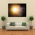 Earth In Cosmos & Bright Sun Canvas Wall Art-3 Horizontal-Gallery Wrap-25" x 16"-Tiaracle