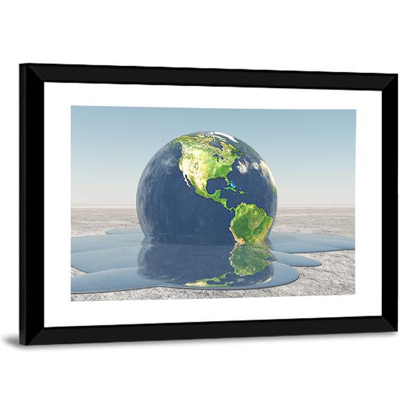 Earth Melting Into Water Canvas Wall Art-5 Horizontal-Gallery Wrap-22" x 12"-Tiaracle