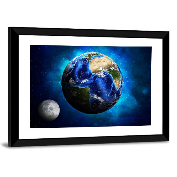 Earth Planet Canvas Wall Art-5 Horizontal-Gallery Wrap-22" x 12"-Tiaracle
