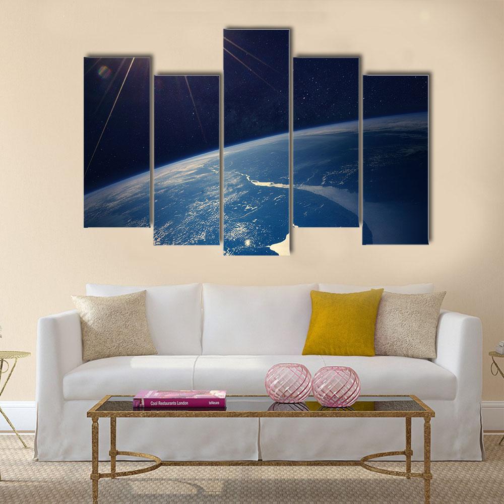 Earth View From Space Canvas Wall Art-5 Pop-Gallery Wrap-32" x 21"-Tiaracle