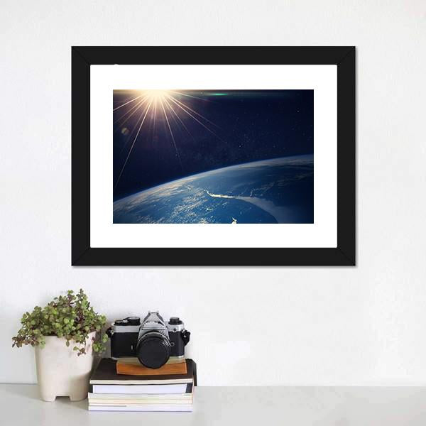 Earth View From Space Canvas Wall Art-3 Horizontal-Gallery Wrap-25" x 16"-Tiaracle