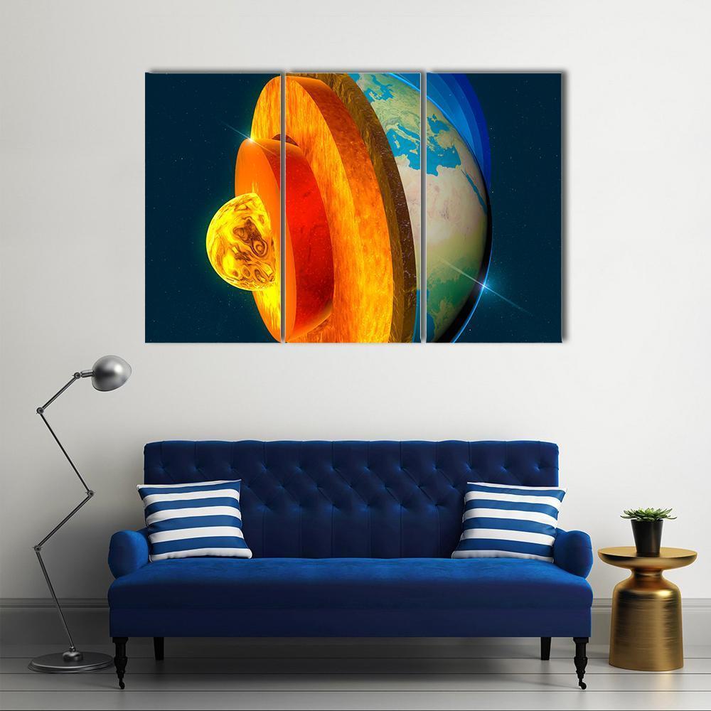 Earth's Core Canvas Wall Art-3 Horizontal-Gallery Wrap-37" x 24"-Tiaracle