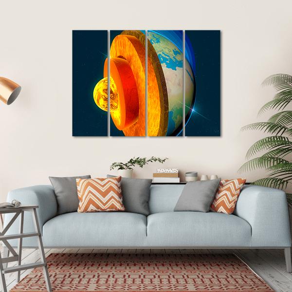 Earth's Core Canvas Wall Art-4 Horizontal-Gallery Wrap-34" x 24"-Tiaracle