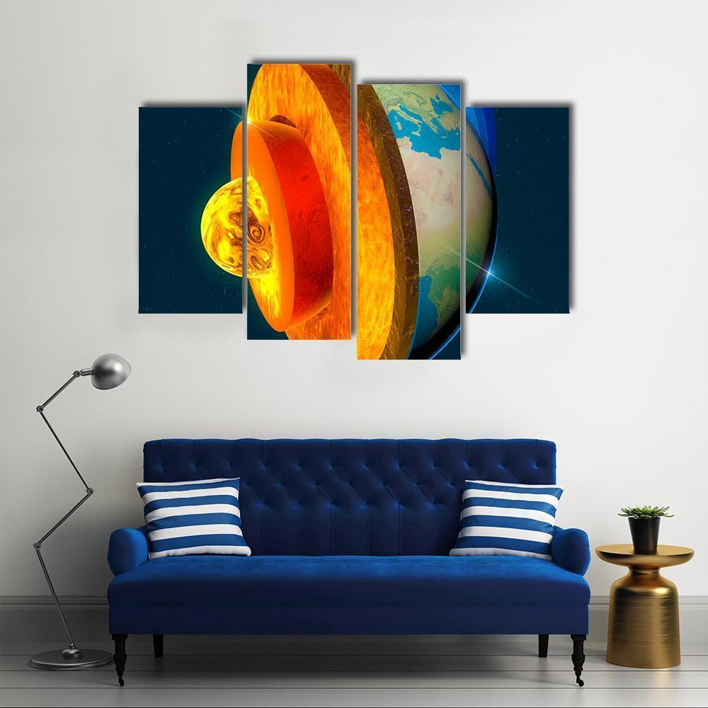 Earth's Core Canvas Wall Art-4 Pop-Gallery Wrap-50" x 32"-Tiaracle