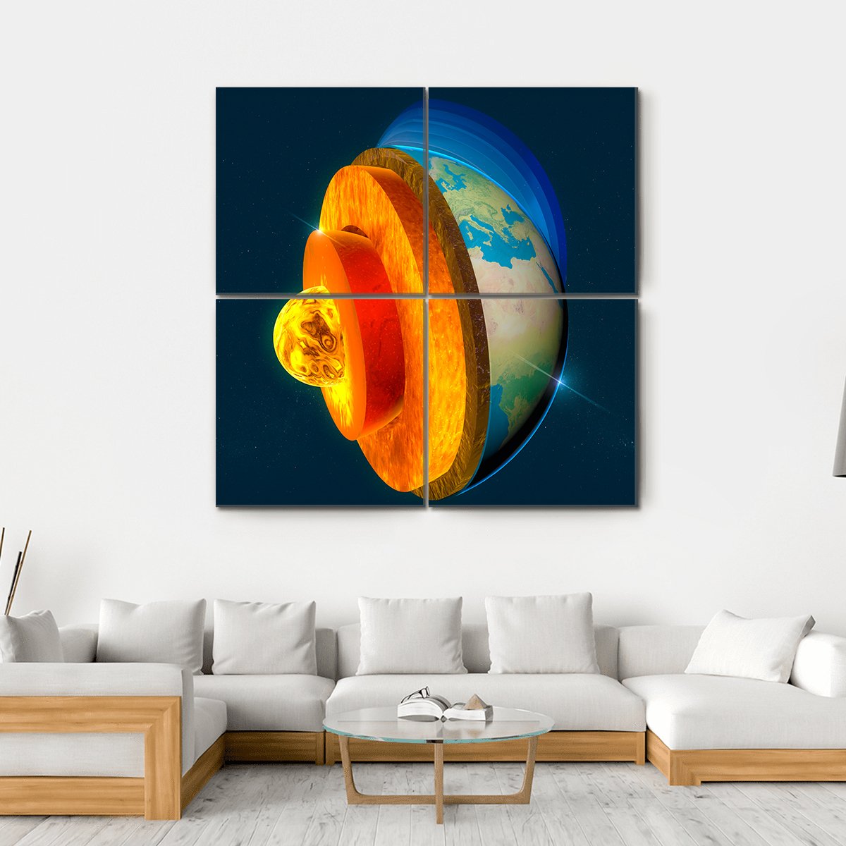 Earth's Core Canvas Wall Art-4 Square-Gallery Wrap-17" x 17"-Tiaracle