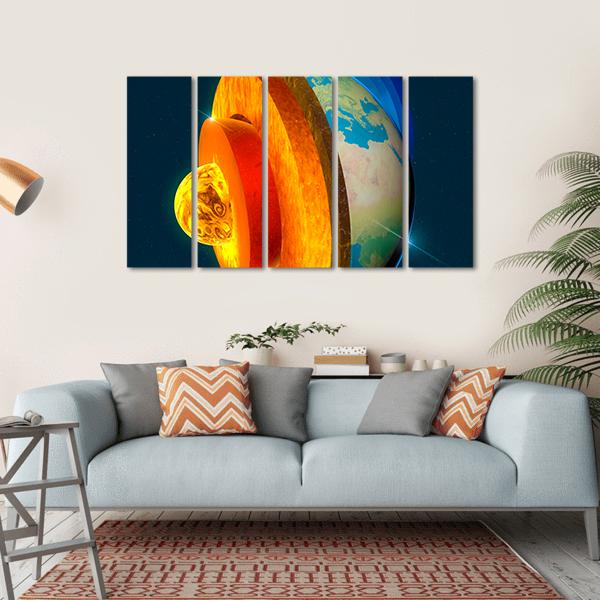 Earth's Core Canvas Wall Art-5 Horizontal-Gallery Wrap-22" x 12"-Tiaracle