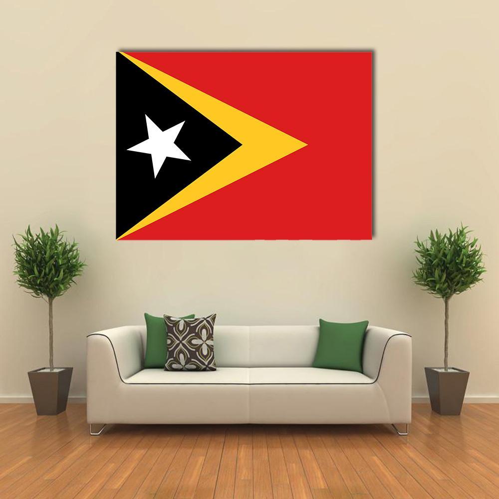 East Timor Flag Canvas Wall Art-1 Piece-Gallery Wrap-48" x 32"-Tiaracle