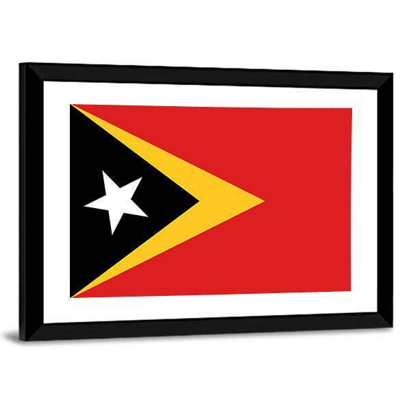 East Timor Flag Panoramic Canvas Wall Art-1 Piece-36" x 12"-Tiaracle