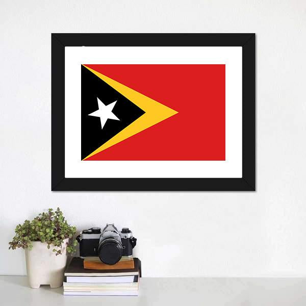 East Timor Flag Panoramic Canvas Wall Art-1 Piece-36" x 12"-Tiaracle