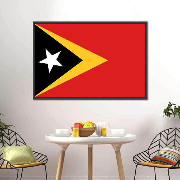 East Timor Flag Panoramic Canvas Wall Art-1 Piece-36" x 12"-Tiaracle
