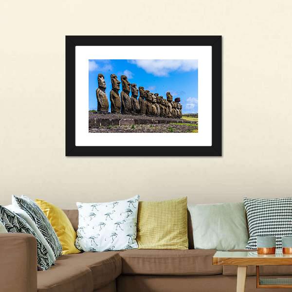 Easter Island Chile Canvas Wall Art-1 Piece-Framed Print-20" x 16"-Tiaracle