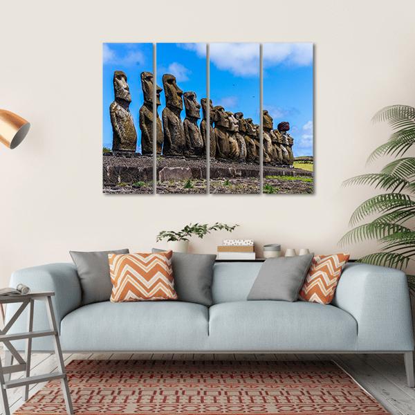 Easter Island Chile Canvas Wall Art-4 Horizontal-Gallery Wrap-34" x 24"-Tiaracle