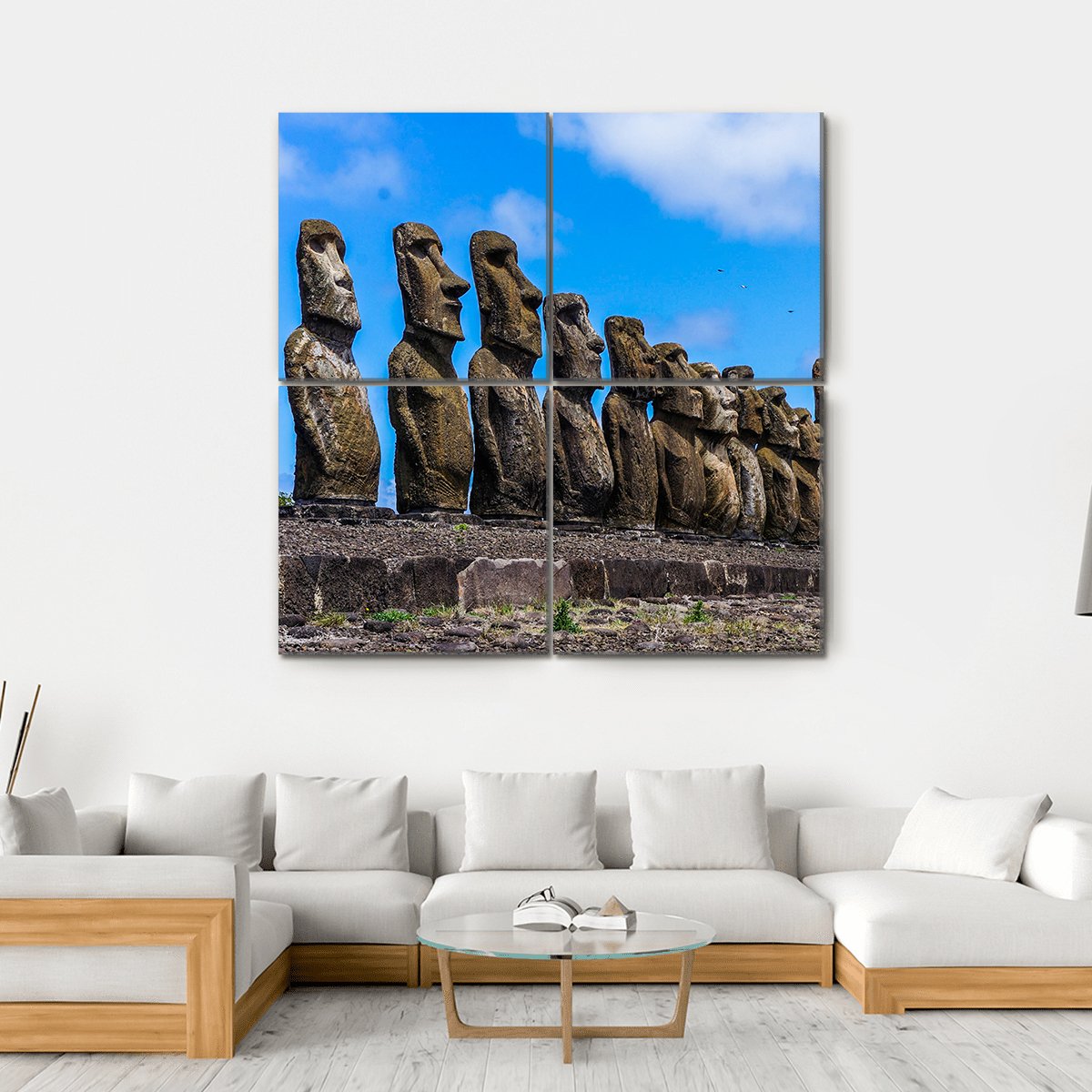 Easter Island Chile Canvas Wall Art-4 Square-Gallery Wrap-17" x 17"-Tiaracle