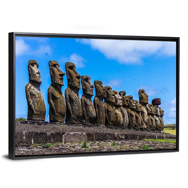Easter Island Chile Canvas Wall Art-5 Horizontal-Gallery Wrap-22" x 12"-Tiaracle