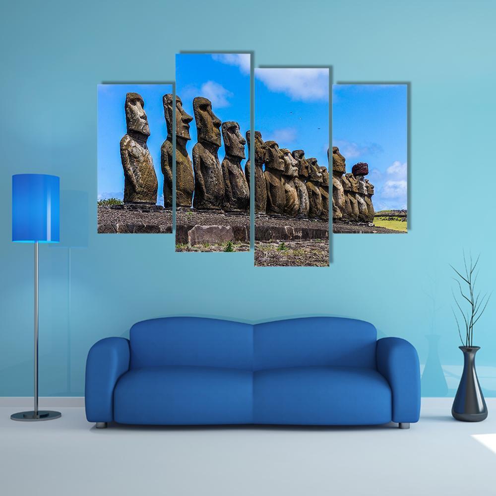 Easter Island Chile Canvas Wall Art-4 Pop-Gallery Wrap-50" x 32"-Tiaracle