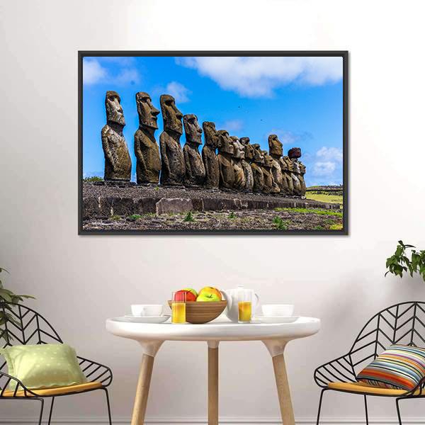 Easter Island Chile Canvas Wall Art-1 Piece-Floating Frame-24" x 16"-Tiaracle