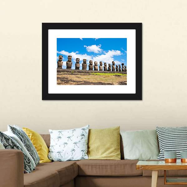 Easter Island In Chile Canvas Wall Art-1 Piece-Framed Print-20" x 16"-Tiaracle