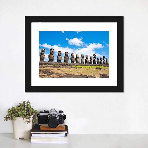 Easter Island In Chile Canvas Wall Art-5 Horizontal-Gallery Wrap-22" x 12"-Tiaracle