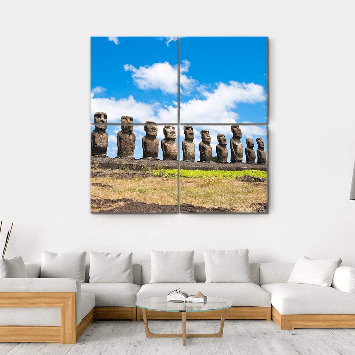 Easter Island In Chile Canvas Wall Art-4 Square-Gallery Wrap-17" x 17"-Tiaracle