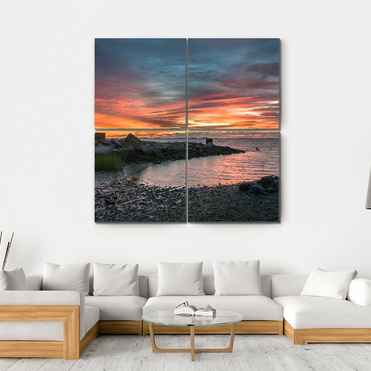 Eastern Shore In Virginia Canvas Wall Art-4 Square-Gallery Wrap-17" x 17"-Tiaracle