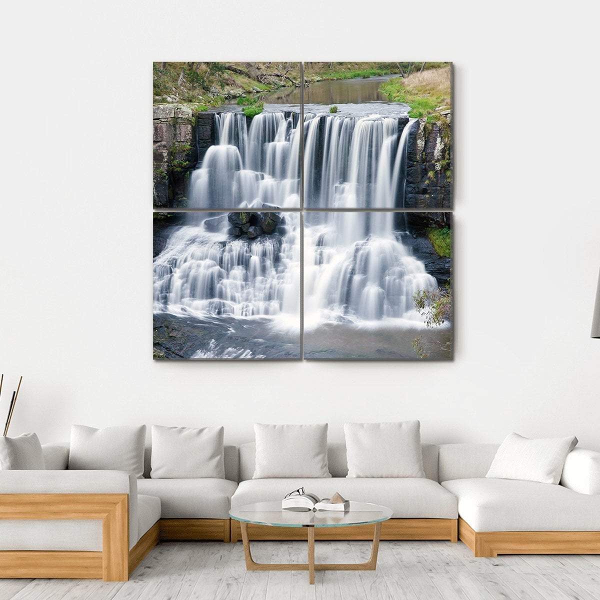 Ebor Falls Australia Canvas Wall Art-4 Square-Gallery Wrap-17" x 17"-Tiaracle