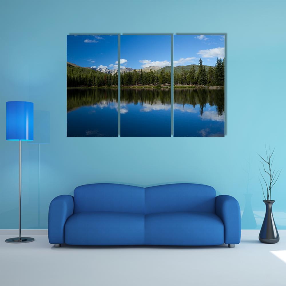 Echo Lake Mountain Canvas Wall Art-3 Horizontal-Gallery Wrap-37" x 24"-Tiaracle