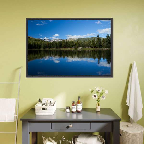 Echo Lake Mountain Canvas Wall Art-3 Horizontal-Gallery Wrap-25" x 16"-Tiaracle