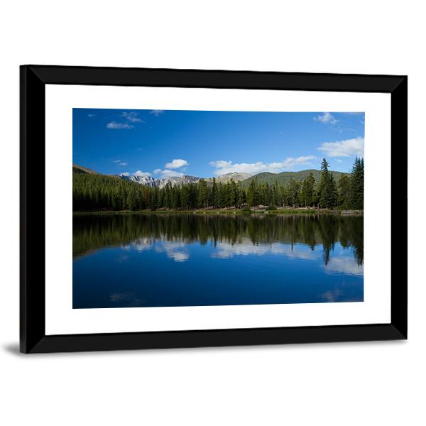 Echo Lake Mountain Canvas Wall Art-3 Horizontal-Gallery Wrap-25" x 16"-Tiaracle