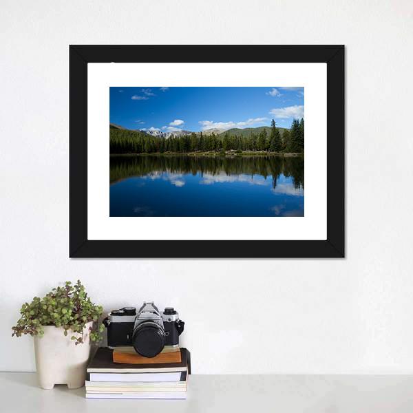 Echo Lake Mountain Canvas Wall Art-3 Horizontal-Gallery Wrap-25" x 16"-Tiaracle