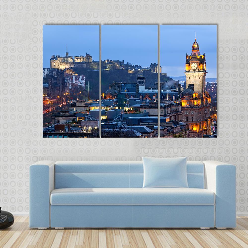 Edinburgh Castle Canvas Wall Art-3 Horizontal-Gallery Wrap-37" x 24"-Tiaracle