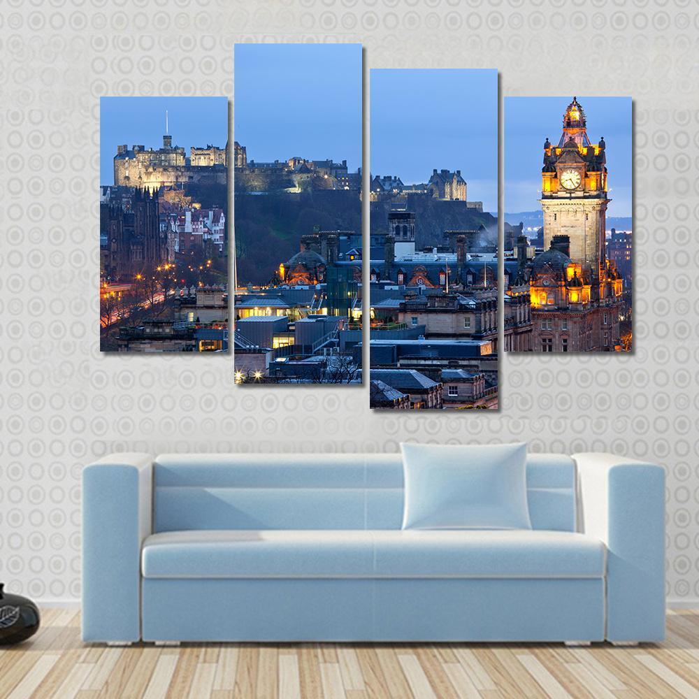 Edinburgh Castle Canvas Wall Art-4 Pop-Gallery Wrap-50" x 32"-Tiaracle
