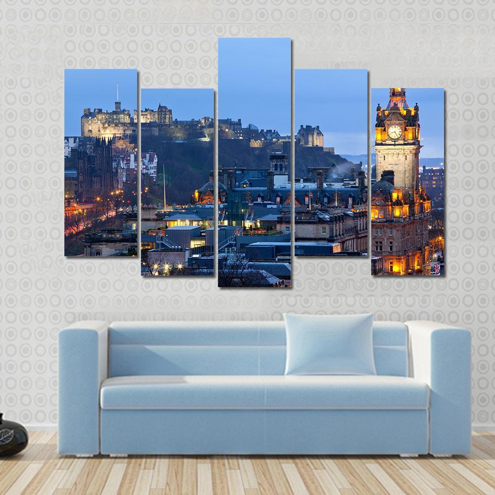 Edinburgh Castle Canvas Wall Art-5 Pop-Gallery Wrap-47" x 32"-Tiaracle