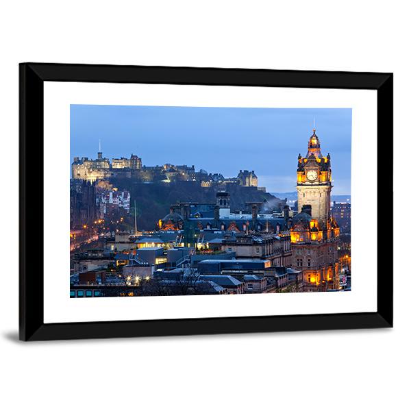 Edinburgh Castle Panoramic Canvas Wall Art-1 Piece-36" x 12"-Tiaracle