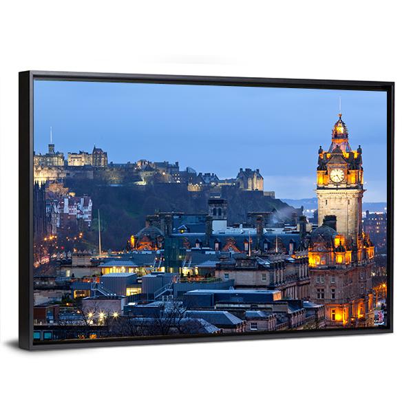 Edinburgh Castle Panoramic Canvas Wall Art-1 Piece-36" x 12"-Tiaracle