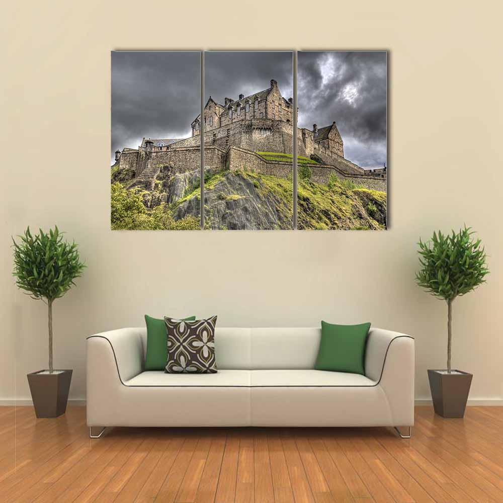 Edinburgh Castle Scotland Canvas Wall Art-3 Horizontal-Gallery Wrap-25" x 16"-Tiaracle